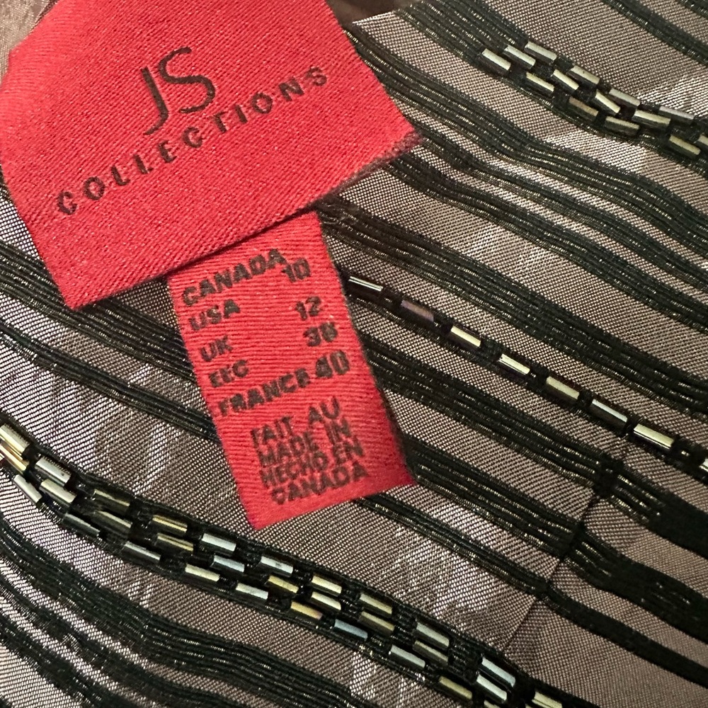 JS Collections Metallic Fitted Beaded Tank M - Picture 4 of 4